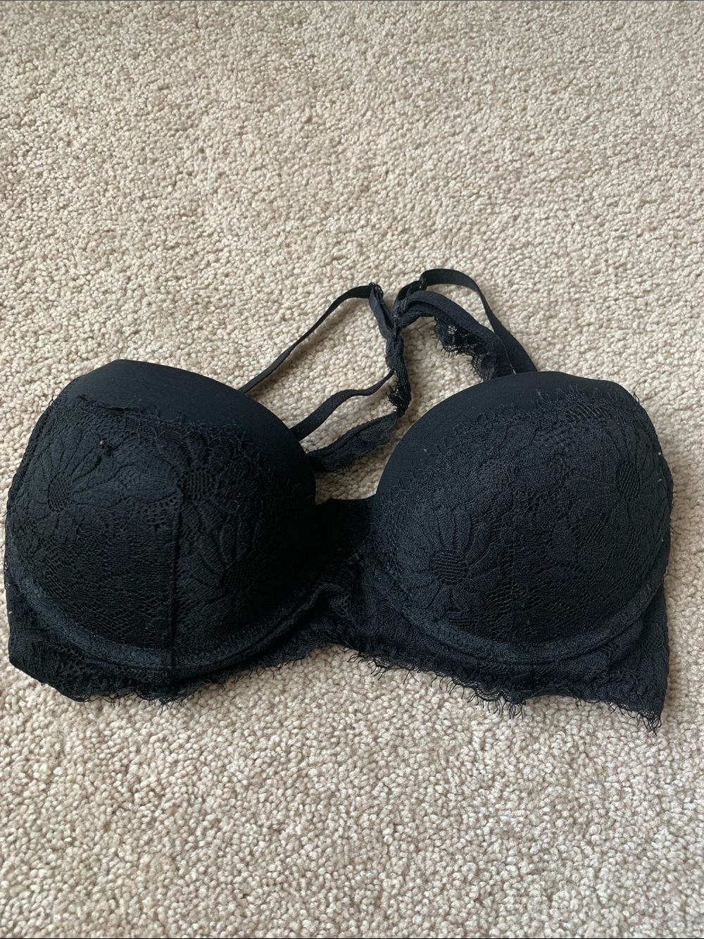aerie Black Lace Push-Up Bra